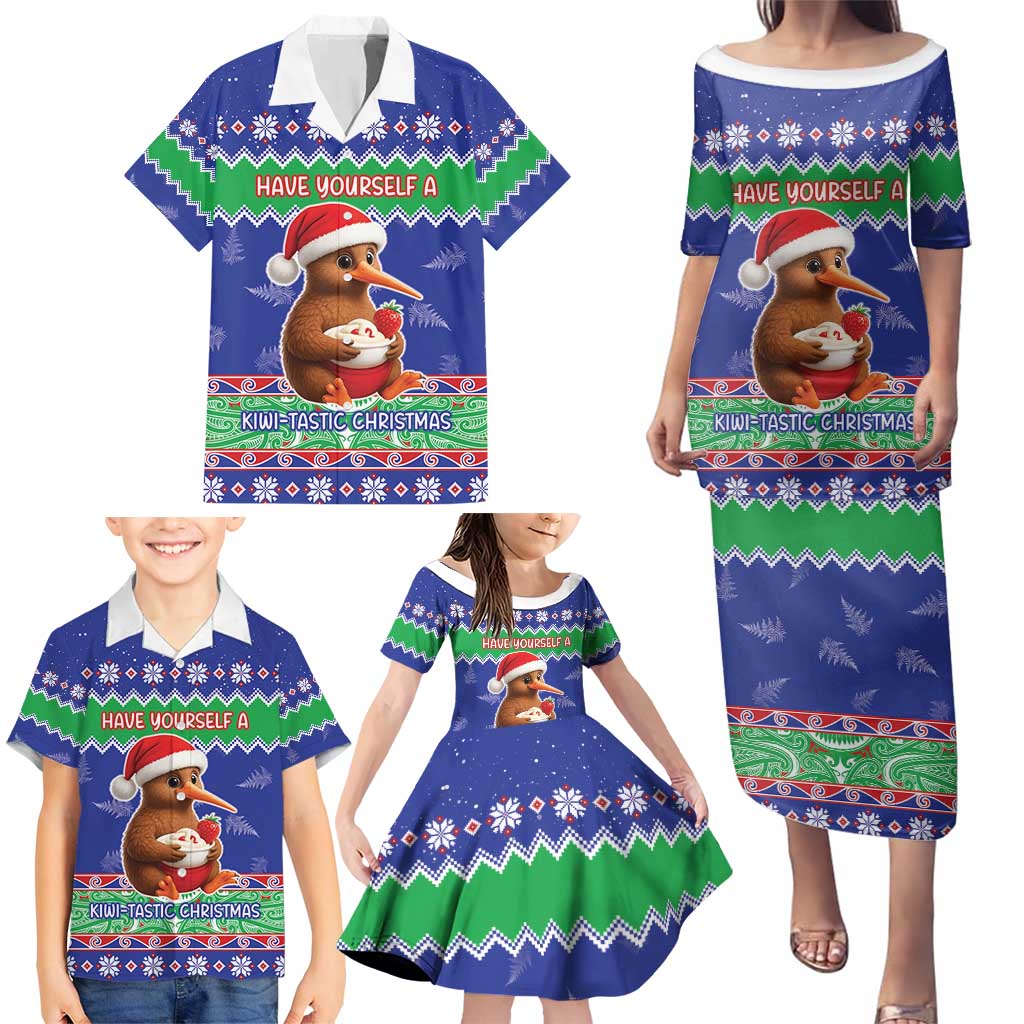 New Zealand Christmas Family Matching Puletasi and Hawaiian Shirt Have Yourself A Kiwi-tastic Christmas - Polynesian Pride