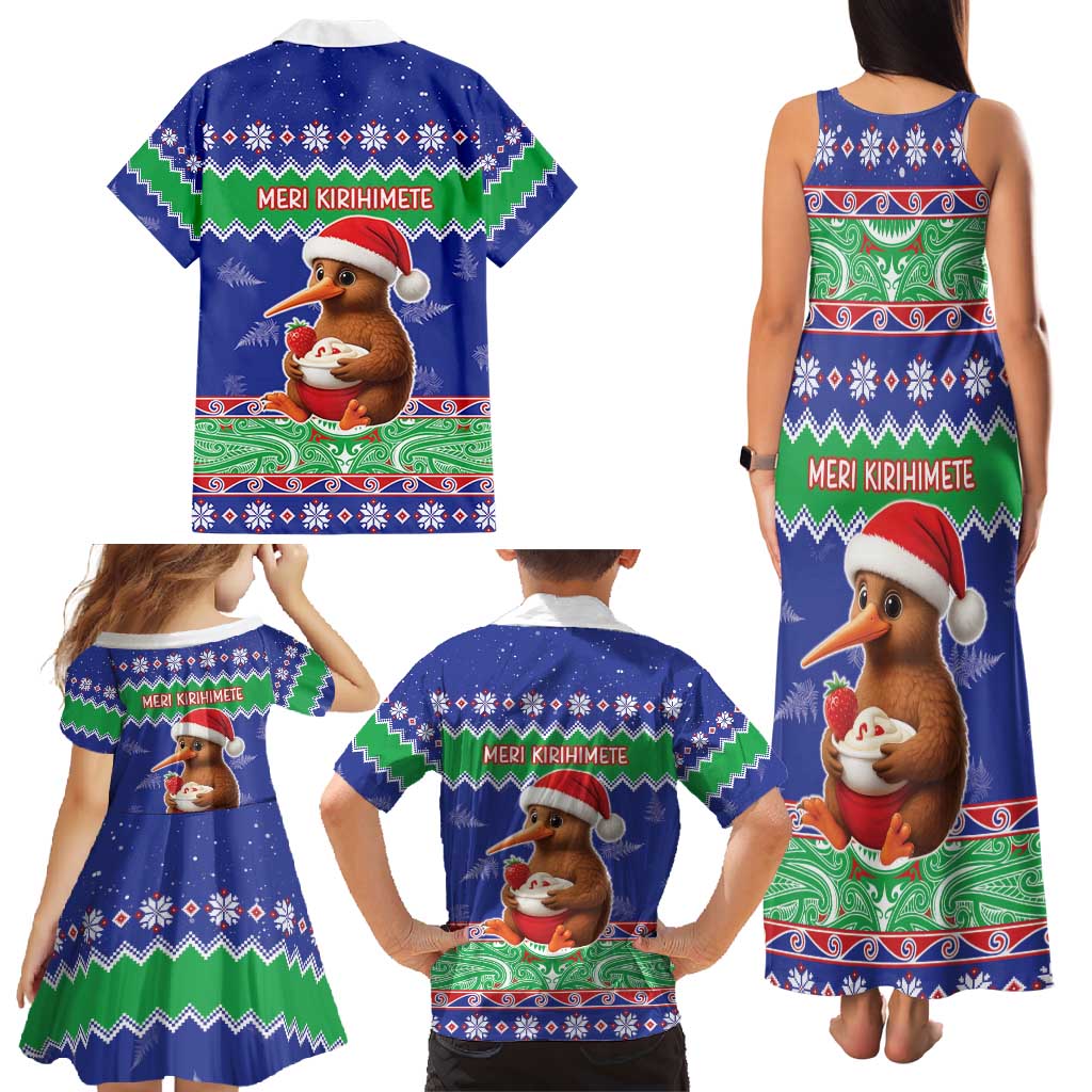 New Zealand Christmas Family Matching Tank Maxi Dress and Hawaiian Shirt Have Yourself A Kiwi-tastic Christmas - Polynesian Pride