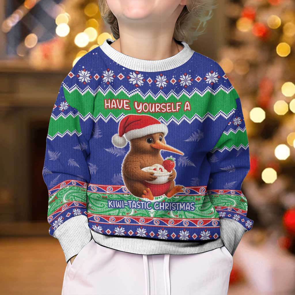 New Zealand Christmas Kid Ugly Christmas Sweater Have Yourself A Kiwi-tastic Christmas - Polynesian Pride