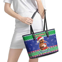 New Zealand Christmas Leather Tote Bag Have Yourself A Kiwi-tastic Christmas - Polynesian Pride