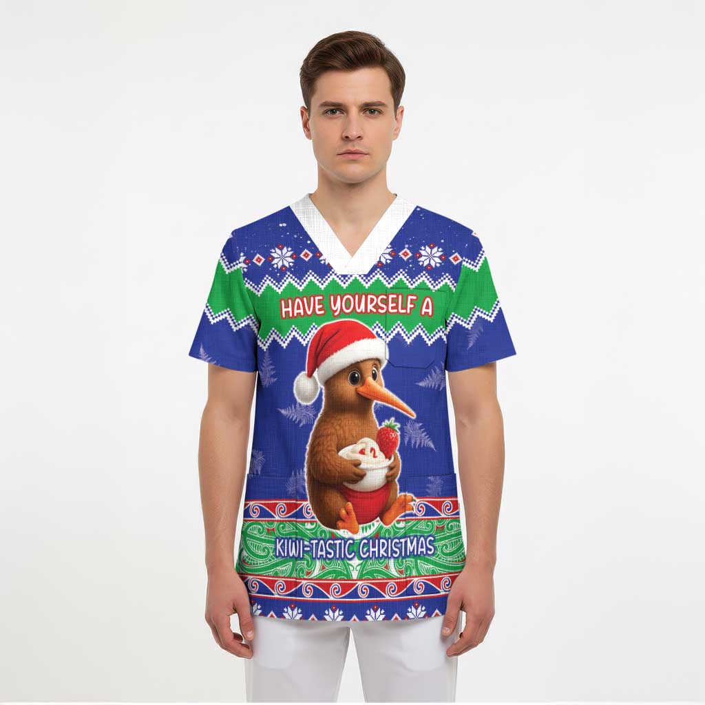 New Zealand Christmas Scrub Top Have Yourself A Kiwi-tastic Christmas - Polynesian Pride