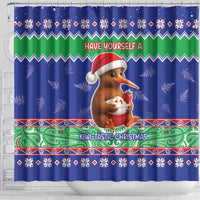 New Zealand Christmas Shower Curtain Have Yourself A Kiwi-tastic Christmas - Polynesian Pride