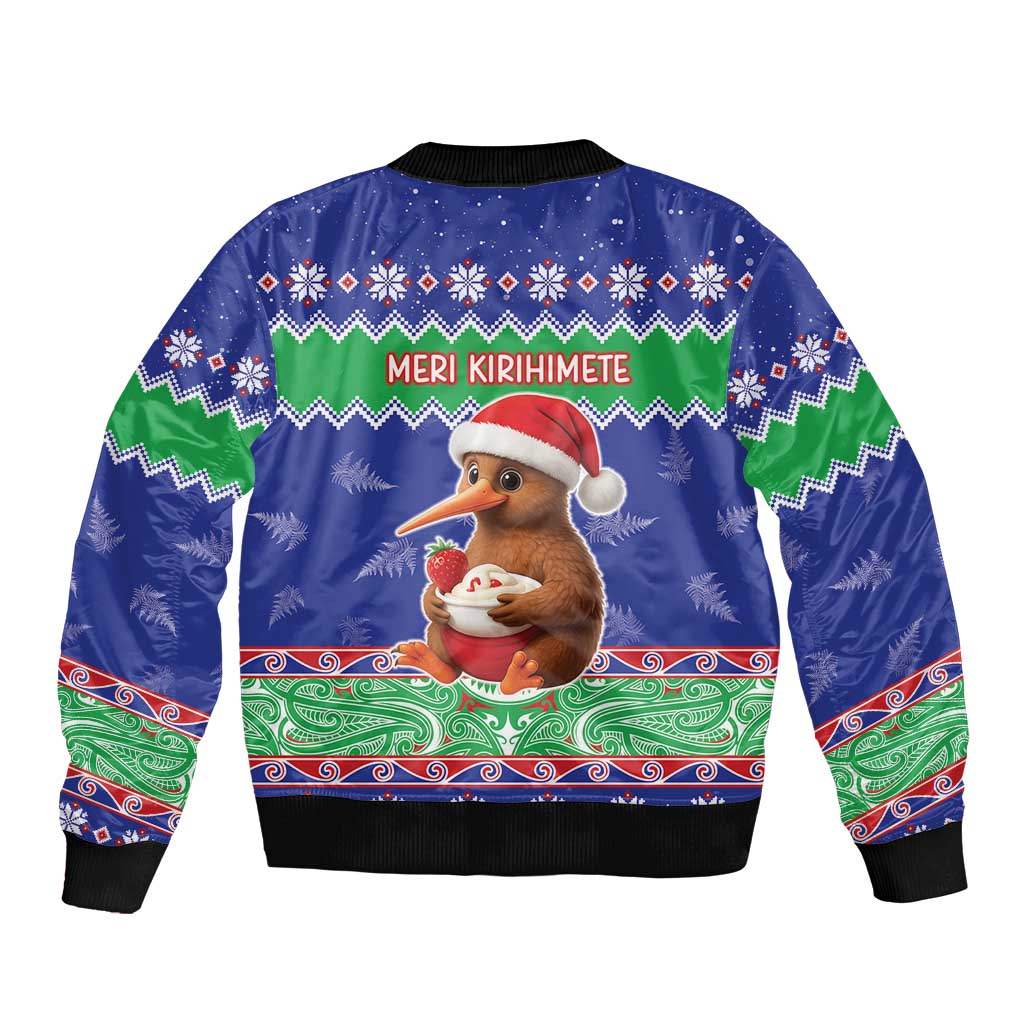 New Zealand Christmas Sleeve Zip Bomber Jacket Have Yourself A Kiwi-tastic Christmas - Polynesian Pride