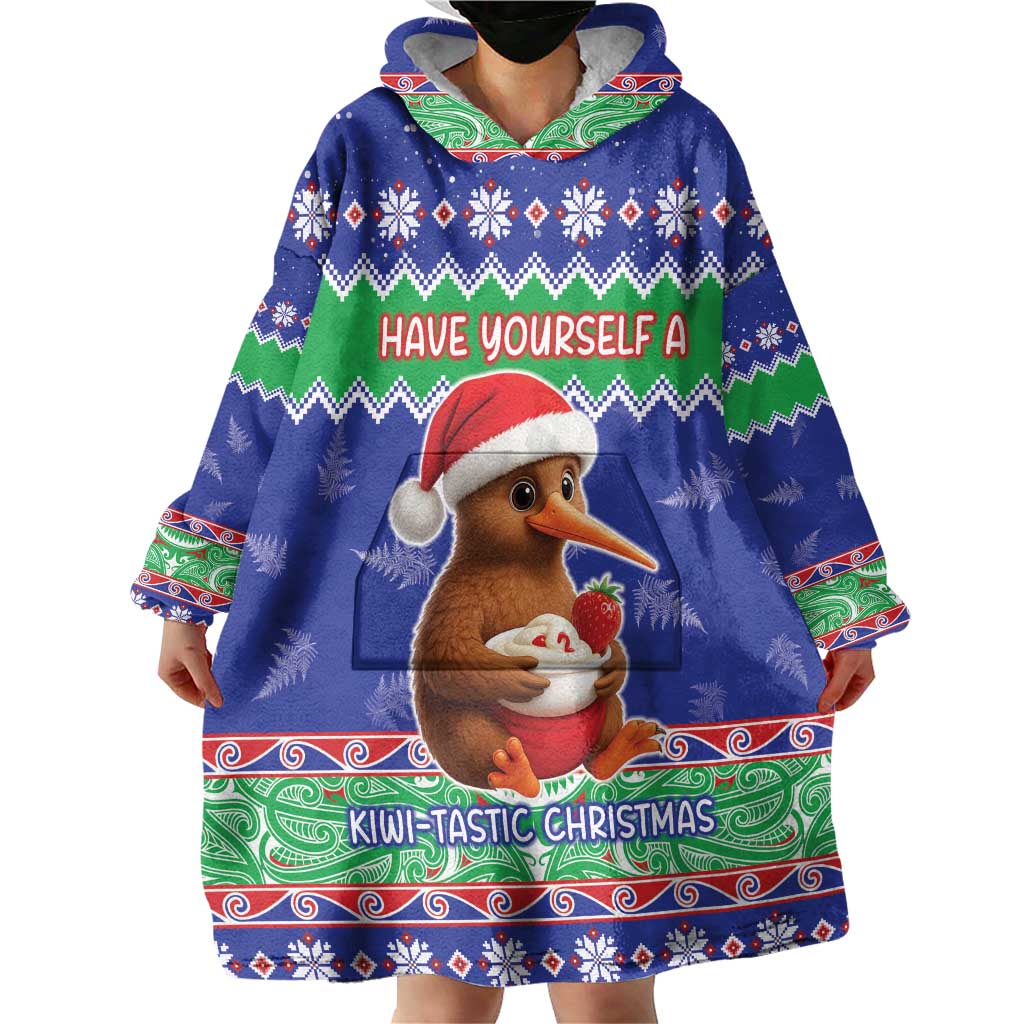 New Zealand Christmas Wearable Blanket Hoodie Have Yourself A Kiwi-tastic Christmas - Polynesian Pride