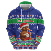 New Zealand Christmas Zip Hoodie Have Yourself A Kiwi-tastic Christmas - Polynesian Pride
