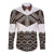 New Zealand Aotearoa Long Sleeve Button Shirt Taniko Art Simple Style LT05 Unisex Brown - Polynesian Pride
