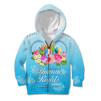 Universal Human Rights Month Kid Hoodie Polynesian Style LT05 Zip Hoodie Blue - Polynesian Pride