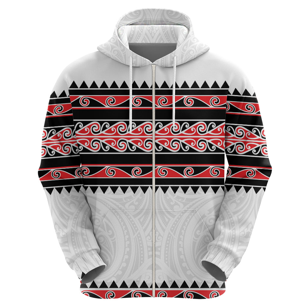 New Zealand Aotearoa Hoodie With Kowhaiwhai Pattern Red Version LT05 - Polynesian Pride