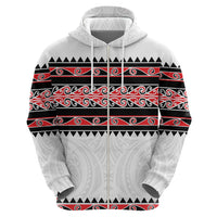 New Zealand Aotearoa Hoodie With Kowhaiwhai Pattern Red Version LT05 - Polynesian Pride