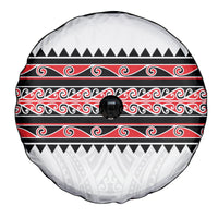 New Zealand Aotearoa Spare Tire Cover With Kowhaiwhai Pattern Red Version LT05 - Polynesian Pride