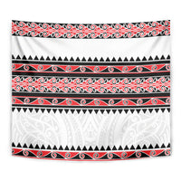 New Zealand Aotearoa Tapestry With Kowhaiwhai Pattern Red Version LT05 - Polynesian Pride