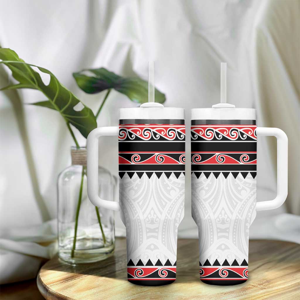 New Zealand Aotearoa Tumbler With Handle With Kowhaiwhai Pattern Red Version