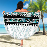 New Zealand Aotearoa Beach Blanket With Paua Shell Kowhaiwhai Pattern LT05 - Polynesian Pride