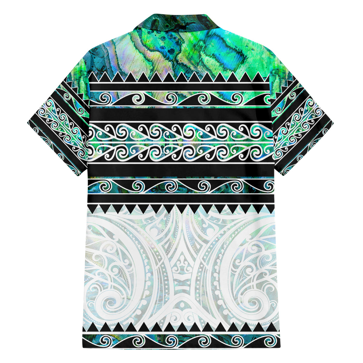 New Zealand Aotearoa Family Matching Off Shoulder Maxi Dress and Hawaiian Shirt With Paua Shell Kowhaiwhai Pattern LT05 - Polynesian Pride