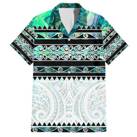 New Zealand Aotearoa Hawaiian Shirt With Paua Shell Kowhaiwhai Pattern LT05 Green - Polynesian Pride