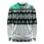 New Zealand Aotearoa Long Sleeve Shirt With Paua Shell Kowhaiwhai Pattern LT05 Unisex Green - Polynesian Pride