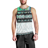 New Zealand Aotearoa Men Tank Top With Paua Shell Kowhaiwhai Pattern LT05 - Polynesian Pride