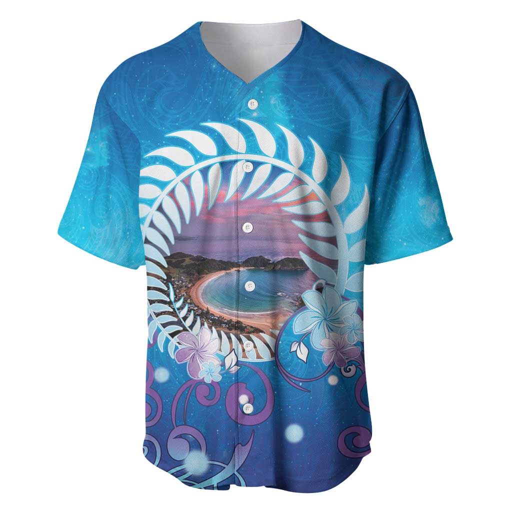 New Zealand Matapouri Beach Landscape Baseball Jersey LT05 Blue - Polynesian Pride