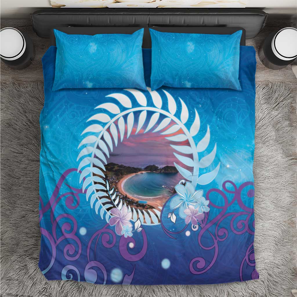New Zealand Matapouri Beach Landscape Bedding Set LT05 Blue - Polynesian Pride