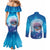 New Zealand Matapouri Beach Landscape Couples Matching Mermaid Dress and Long Sleeve Button Shirt
