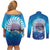 New Zealand Matapouri Beach Landscape Couples Matching Off Shoulder Short Dress and Long Sleeve Button Shirt