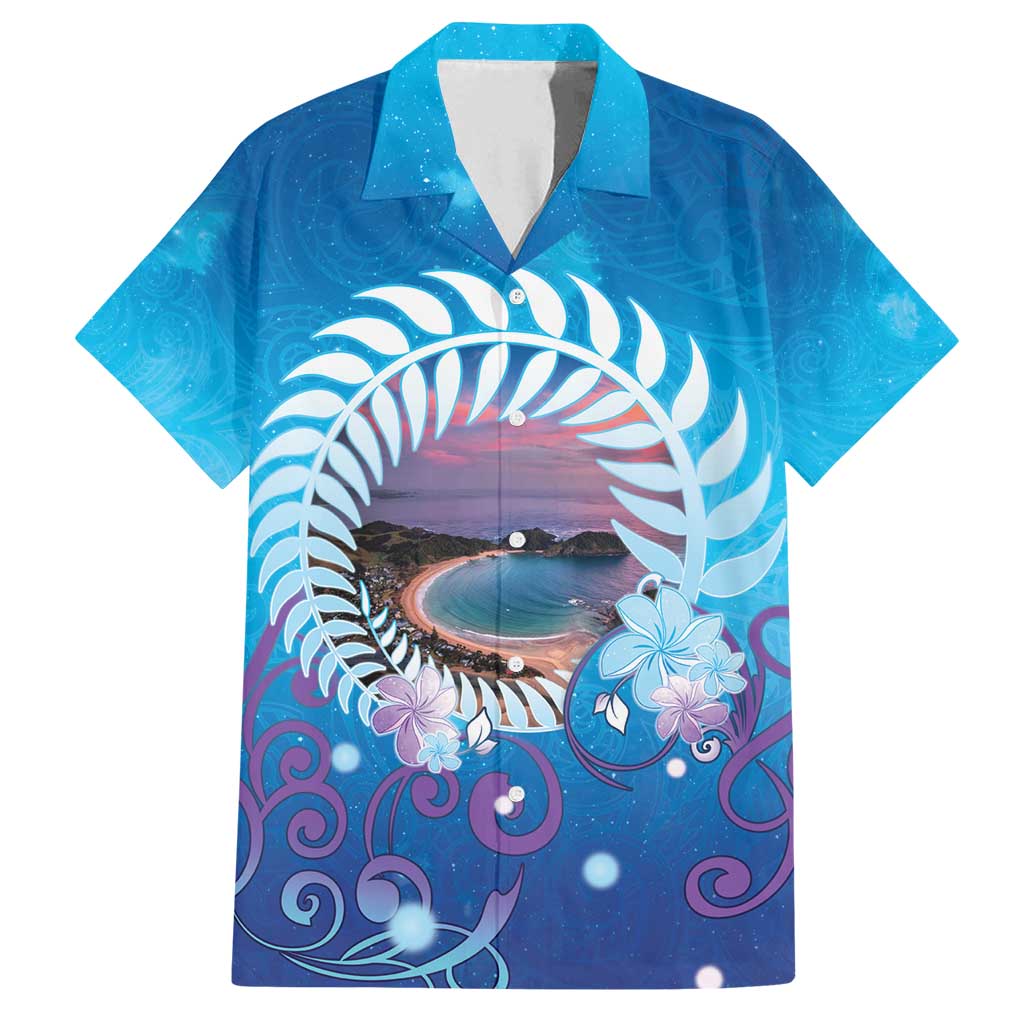 New Zealand Matapouri Beach Landscape Family Matching Tank Maxi Dress and Hawaiian Shirt LT05 Dad's Shirt - Short Sleeve Blue - Polynesian Pride