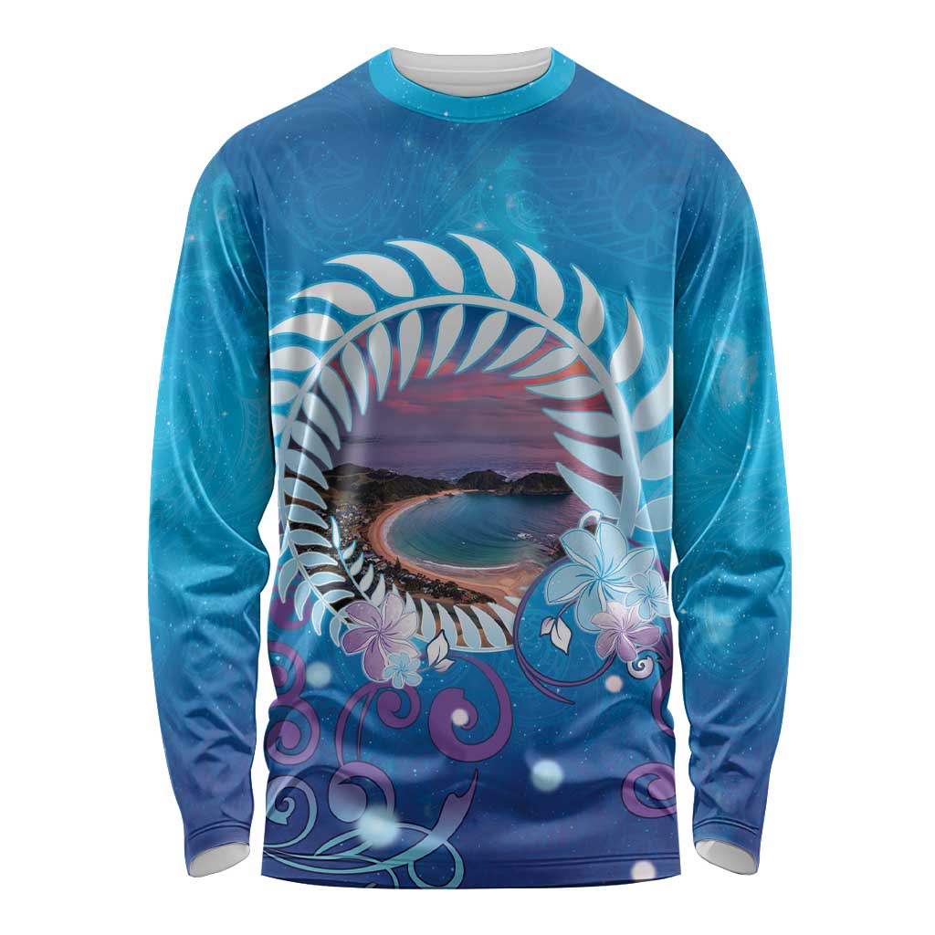 New Zealand Matapouri Beach Landscape Long Sleeve Shirt LT05 Unisex Blue - Polynesian Pride