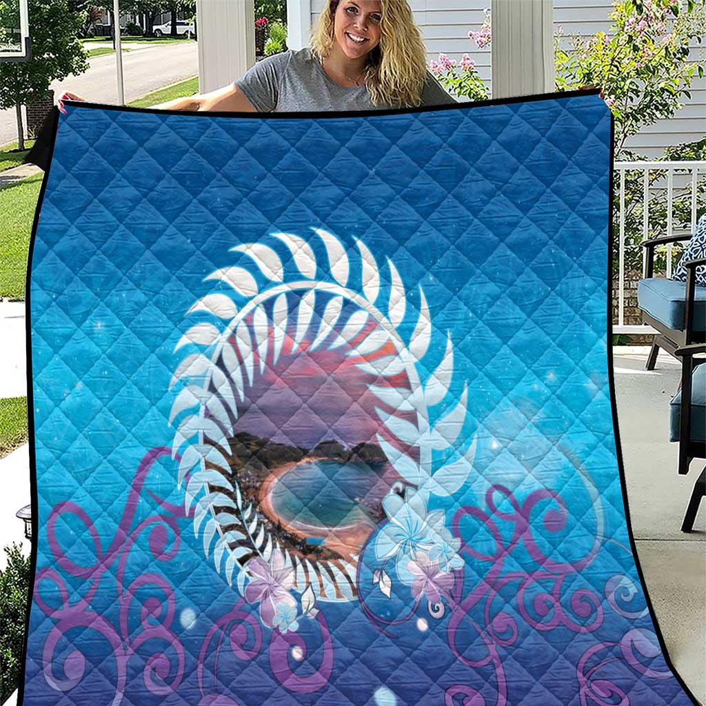 New Zealand Matapouri Beach Landscape Quilt LT05 Blue - Polynesian Pride