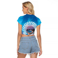 New Zealand Matapouri Beach Landscape Raglan Cropped T Shirt LT05 - Polynesian Pride