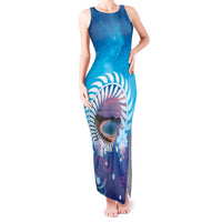 New Zealand Matapouri Beach Landscape Tank Maxi Dress LT05 Women Blue - Polynesian Pride