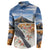 New Zealand Mount Taranaki Landscape Button Sweatshirt Kokako Bird Polynesian Style