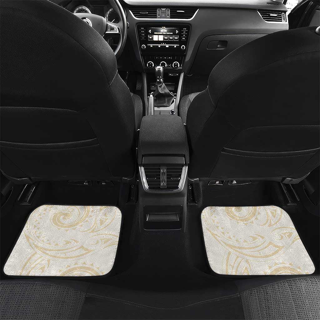 New Zealand Mount Taranaki Landscape Car Mats Kokako Bird Polynesian Style LT05 Set 2pcs - Back Blue - Polynesian Pride