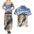 New Zealand Mount Taranaki Landscape Couples Matching Summer Maxi Dress and Hawaiian Shirt Kokako Bird Polynesian Style