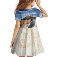 New Zealand Mount Taranaki Landscape Family Matching Mermaid Dress and Hawaiian Shirt Kokako Bird Polynesian Style LT05 - Polynesian Pride