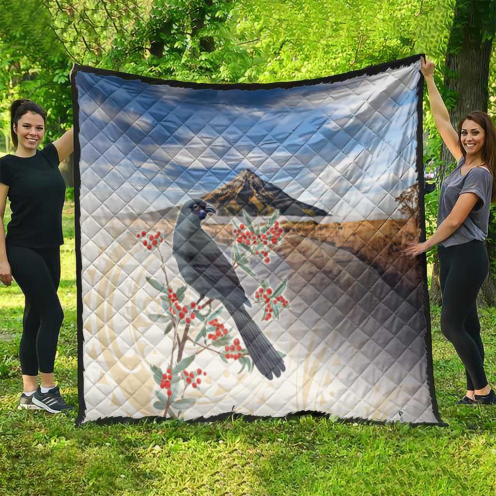 New Zealand Mount Taranaki Landscape Quilt Kokako Bird Polynesian Style LT05 - Polynesian Pride