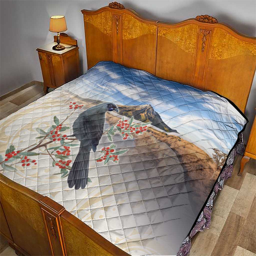 New Zealand Mount Taranaki Landscape Quilt Kokako Bird Polynesian Style LT05 - Polynesian Pride