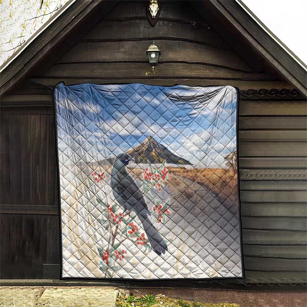New Zealand Mount Taranaki Landscape Quilt Kokako Bird Polynesian Style LT05 - Polynesian Pride