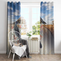 New Zealand Mount Taranaki Landscape Window Curtain Kokako Bird Polynesian Style LT05 - Polynesian Pride