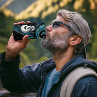 New Zealand Aotearoa 4 in 1 Can Cooler Tumbler Maori Manaia Paua Shell Glitter Turquoise