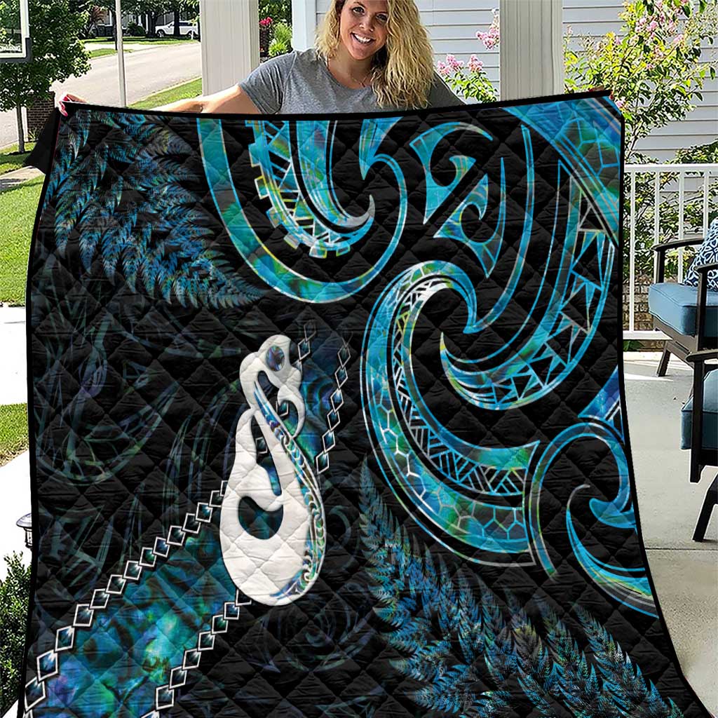 New Zealand Aotearoa Quilt Maori Manaia Paua Shell Glitter Turquoise LT05 Turquoise - Polynesian Pride