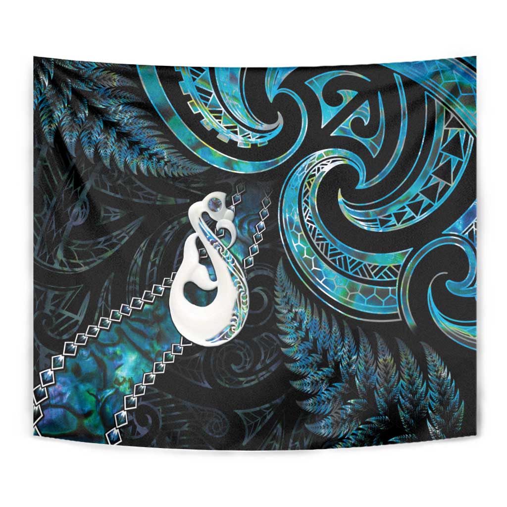 New Zealand Aotearoa Tapestry Maori Manaia Paua Shell Glitter Turquoise LT05 - Polynesian Pride
