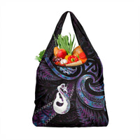 New Zealand Aotearoa Grocery Bag Maori Manaia Paua Shell Glitter Purple