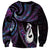 New Zealand Aotearoa Sweatshirt Maori Manaia Paua Shell Glitter Purple