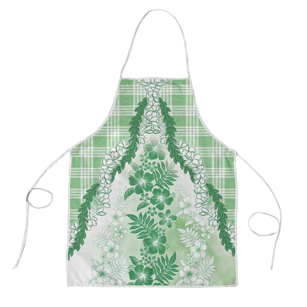 Aloha Hawaii Palaka Apron Green Plumeria Lei - Polynesian Pride