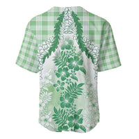 Aloha Hawaii Palaka Baseball Jersey Green Plumeria Lei - Polynesian Pride