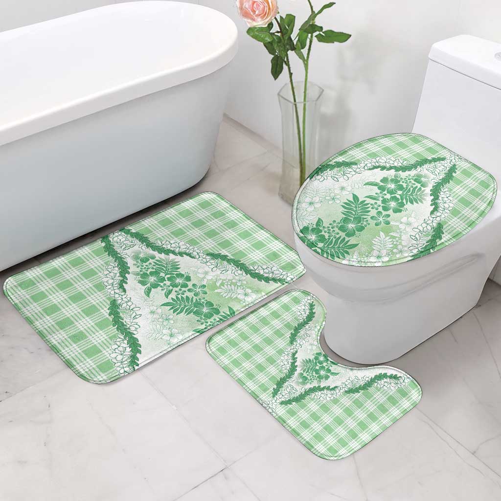 Aloha Hawaii Palaka Bathroom Set Green Plumeria Lei - Polynesian Pride