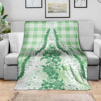Aloha Hawaii Palaka Blanket Green Plumeria Lei - Polynesian Pride