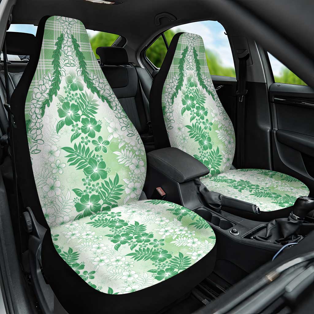 Aloha Hawaii Palaka Car Seat Cover Green Plumeria Lei - Polynesian Pride
