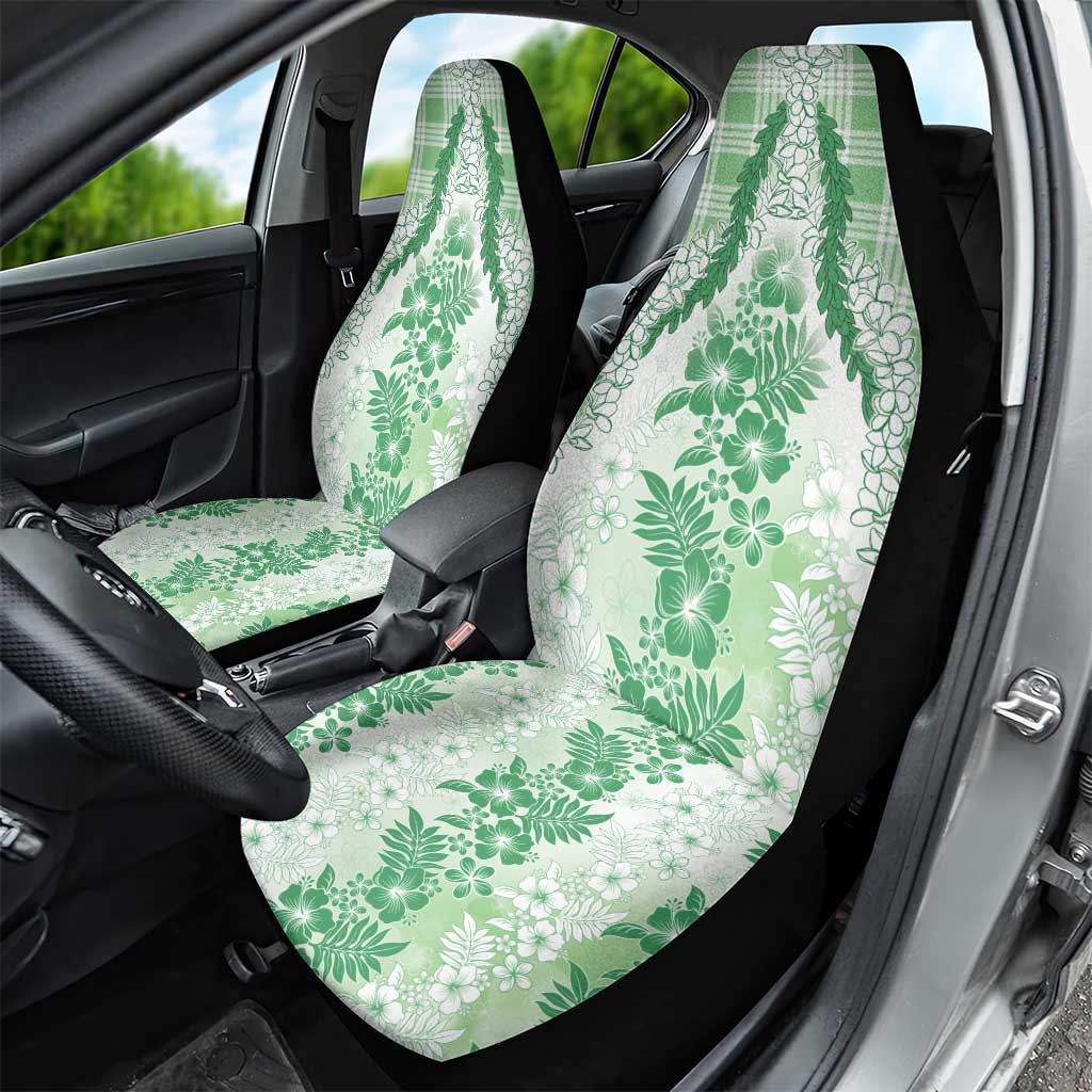 Aloha Hawaii Palaka Car Seat Cover Green Plumeria Lei - Polynesian Pride