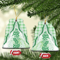 Aloha Hawaii Palaka Ceramic Ornament Green Plumeria Lei - Polynesian Pride